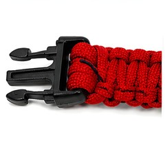 Explorer 9.5″ Survival Paracord Bracelet Red Nylon Plastic Release Buckle Campin