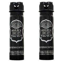 2 POLICE MAGNUM Pepper Spray 4 Ounce Flip Top Fogger Self Defense OC Protection