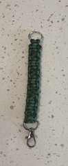 New Paracord Keychain -green and black camo