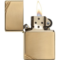 Zippo Vintage Series High Polished Brass with Slashes Pocket Lighter