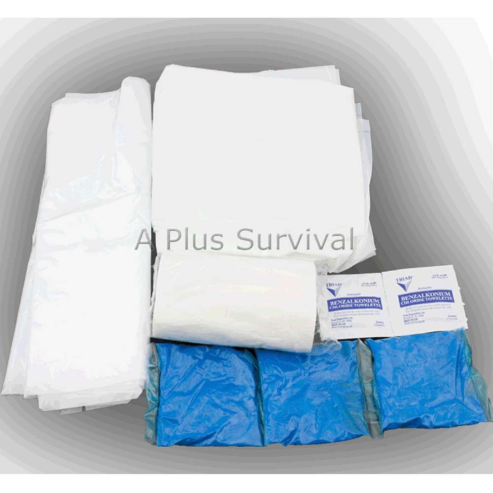 9 Piece Kit for Portable Honey Bucket Camping Survival Emergency Disaster