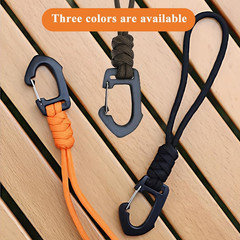 Paracord Keychain Carabiner, Lanyard Paracord Carabiner with Strap Backpack Buck