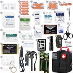 EVERLIT 250 Pcs Survival First Aid Kit Black