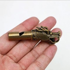 Dragon Elephant Whistles Pendant Emergency Survival Whistle Vintage Brass M1
