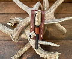1 Deer Antler Handled Ferro Rod/Fire Starter .8 cm X 8 cm Rod with Sheath