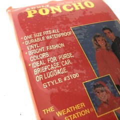 Vintage Adult Poncho Vinyl The Weather Station Orange