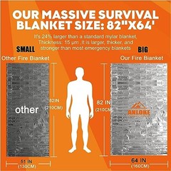 ANLOKE Emergency Blankets (10 Pack) – Plus Size Space Essential for Hiking