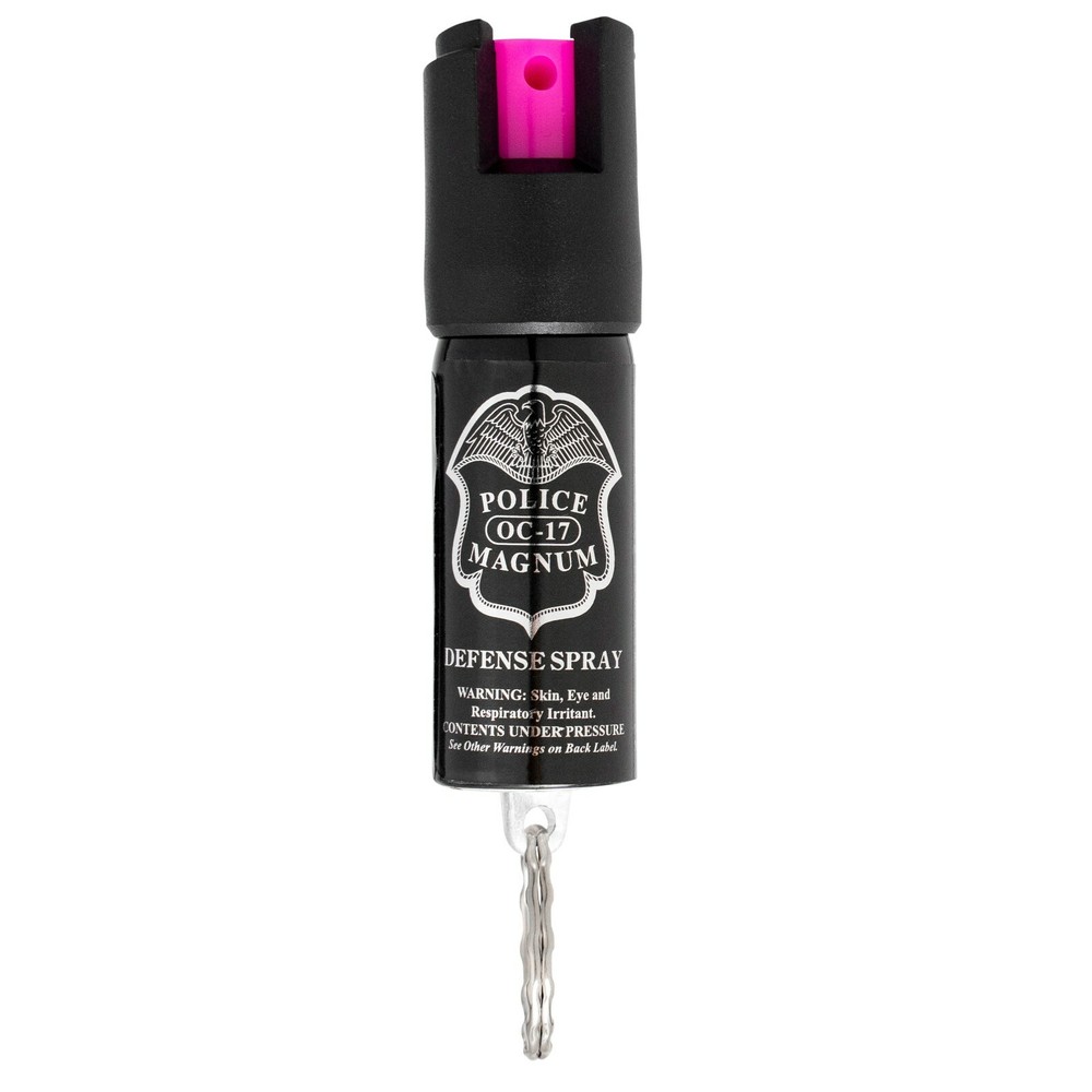 Police Magnum pepper spray .50oz Hot Pink keyring self defense safety protection
