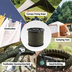 328FT Paracord Rope 550LB, 4mm 9-Strand Parachute Cord, Green