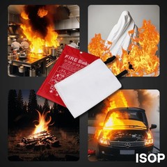 ISOP Fire Blanket 47 70 Inches Fire Retardant Blanket Heavy Duty Emergency