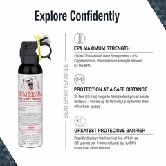 SABRE Frontiersman Bear Spray 9.2 oz, 2.0% Capsaicinoids, 35 ft Range