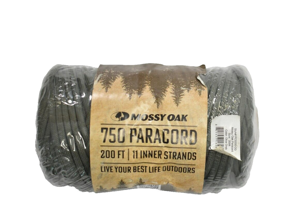 Mossy Oak 750 Heavy Duty Paracord Rope 200′ OUtdoor Use DIY Olive Green