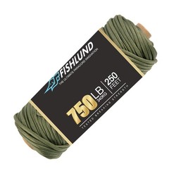 FISHLUND 750LB 11 Strands Paracord Rope 250FT 4MM Nylon Parachute Cord
