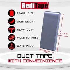 Travel Size Pocket Duct Tape 2-Pack – Compact Flat Small Mini 2 Pack Silver