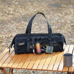 Picnic Camping Mesh Floor Nail Sundries Storage Bag with Hanging Strap Outdoor .