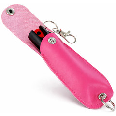 BURN Pepper Spray Keychain 1/2oz Self Defense in Pink Holster