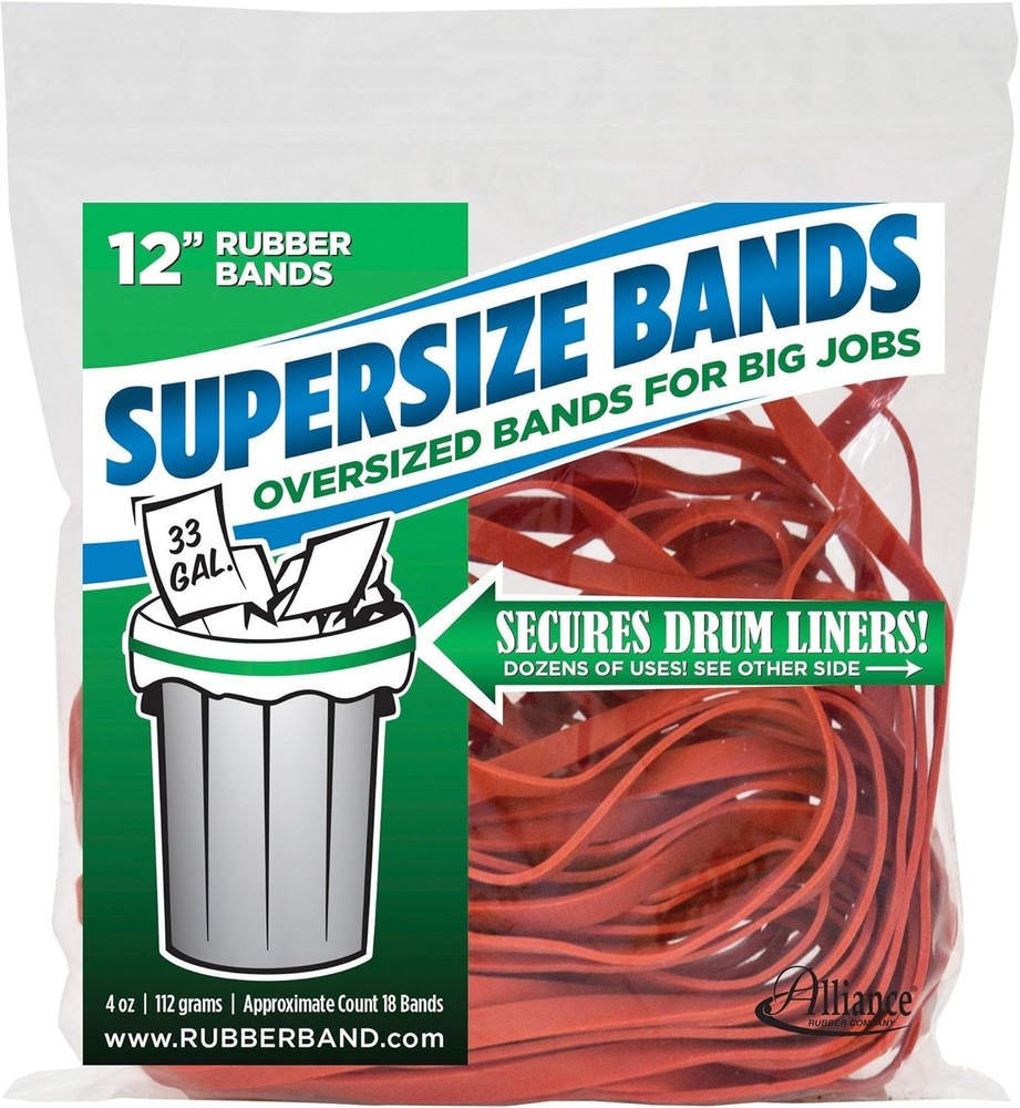Alliance Rubber 08994 SuperSize Bands, 12″ Red Large Heavy Duty 12 x 1/4,