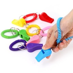 30 Pcs Sport Whistle with Bracelet, 6 Colors Loud Plastic Whistles with