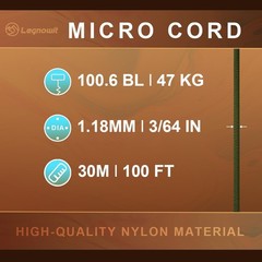 Legnowit Micro Paracord, 1.18mm x 100ft Thin Mini Utility Braided Small Parac…