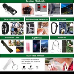 142-Piece Survival & First Aid Kit Outdoor Emergency Gear for Men Camping