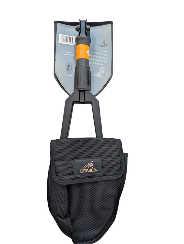Gerber Folding Spade Portable Shovel Black (Made in USA) w/Bag, NATO, Sheath