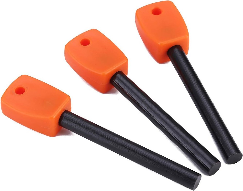 3 Pcs Tactical Ferro ferrocerium Rods Bushcraft Flint Fire Starter With Easy G