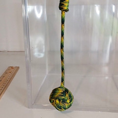 Green/Yellow/Black 6″ Paracord Monkey Fist Keychain w/ Metal Key Ring 550lb