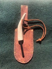 Custom Ferrocerium Fire Starting Rod with Handmade Genuine Leather Sheath
