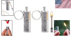 Durable Metal Permanent Match Kit – 2 Pack Fire Starter for Outdoor Adventures