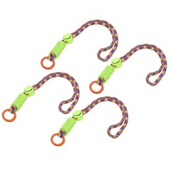 4Pcs Paracord Lanyard Keychain with Spring Ring, Wavy Design, Yellow, Purple