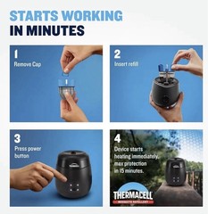 2 pk Thermacell Mosquito Repellent Refills, 40/Hour, 20 Ft Zone, Scent-Free