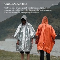 Reusable Mylar Thermal Blanket Poncho Emergency Survival Rain Camping Gear 1/2PC