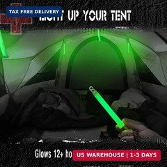 Emergency 10 Ultra Bright Green Glow Sticks – Individual Packed With Lanyard – F