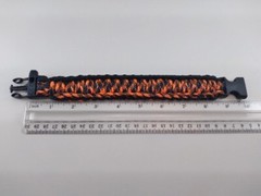 Orange, Black, White/Black King Cobra Paracord Bracelet with whistle buckle