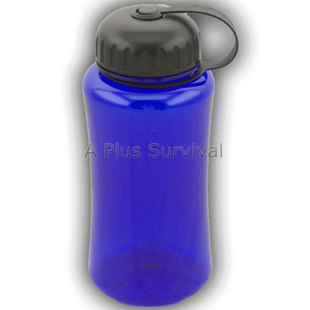 Blue 32 Ounce Water Bottle BPA Free Emergency Camping Survival Kits Work School