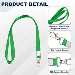 10Pcs 16.9″ Polyester Flat Lanyard with Lobster Clasp for Keys, Green