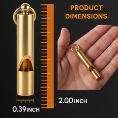Loudest Brass Whistle Best Premium Emergency Whistle 125db+ One Piece