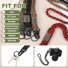 Neck Lanyard for Keys, 2Pcs & Black/Brown Fit for (Keys Whistle)