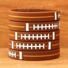 Set of FOOTBALL Thread Silicone Wristbands – Wholesale Wrist Band Bracelet Lot