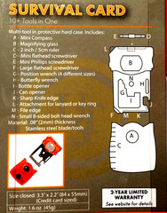 Survival Card 10 tools in one emergency equip disaster gear compact tactical UST