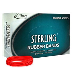 Alliance Rubber 94195 Sterling Bands 1 Pound 3-1/2 x 1/16 Inches, Red
