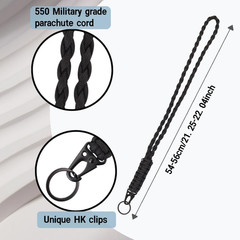 4 Pieces Heavy Duty Braided Paracord Lanyard Keychains with Whistles – Outdoor S