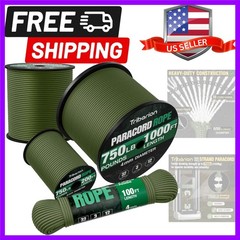 Paracord Rope 750 lb – 1000ft / 500ft / 200ft / 100ft 5/32″ Parachute Cord 4M…