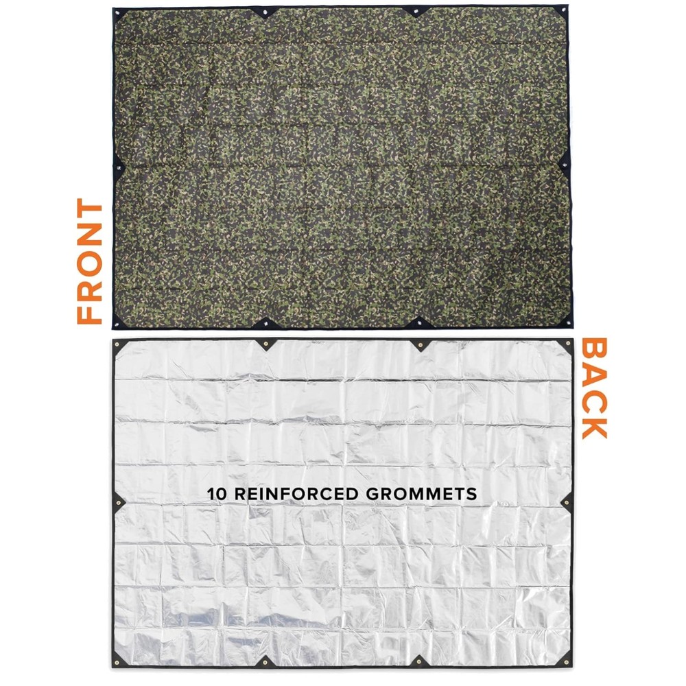 Woodland Camo Survival Tarp – Reflective Thermal