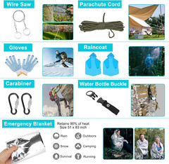 Survival Gear Professional Kit and Large Camping Backpack,First Aid Kit for Adve