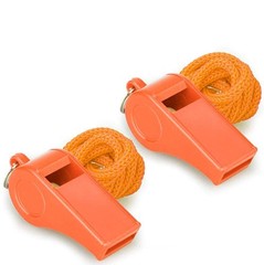 Hipat Emergency Whistle, Super Loud Safety Whistle with Lanyard, Orange B