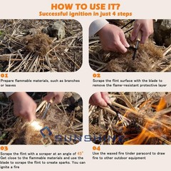 Fire Starter Flint Steel Striker Survival Kit Ferro Rod Camping Outdoor Tool