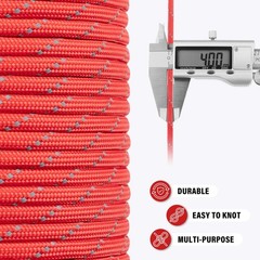 TRIBERION Reflective Paracord Rope 750 lb – 500ft 5/32″ Parachute Cord 4MM 12…