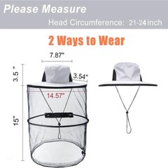 Mosquito Bug Fly Bee Insect Head Face Net Hat Sun Protection Fishing Hiking Caps