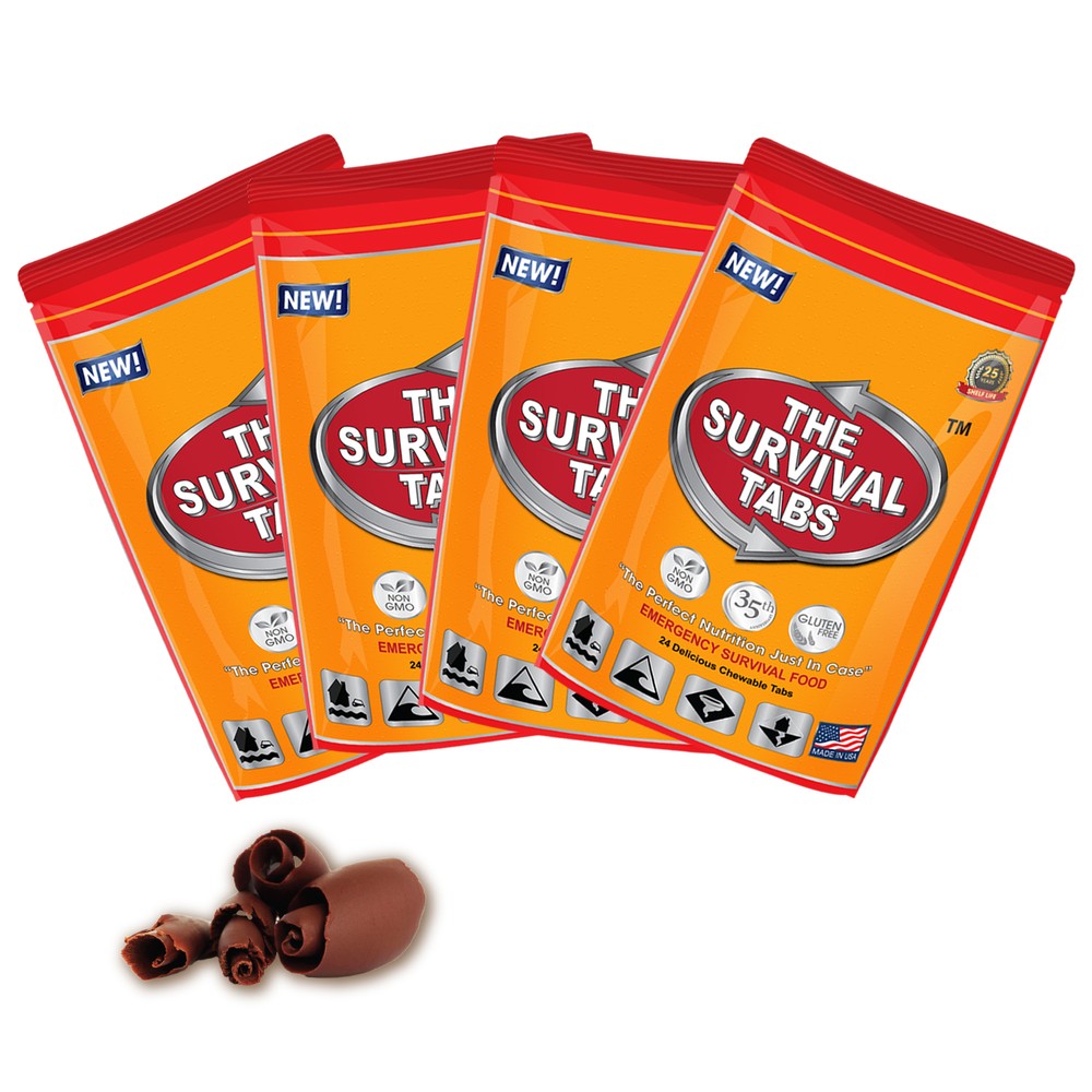 Survival Tabs 96 tablets emergency food supply MREs chocolate exp 25 years